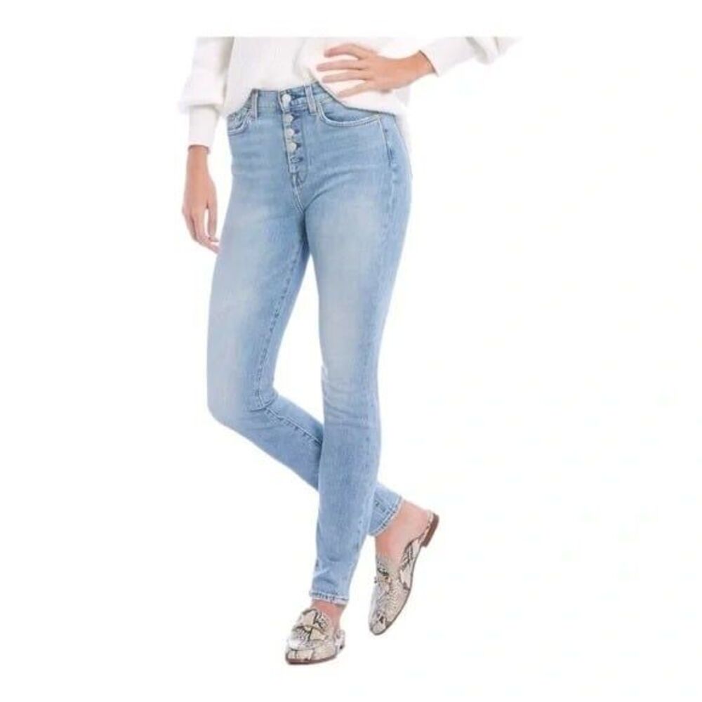 7 For All Mankind Exposed Button Fly The High Waist Skinny Size 31
